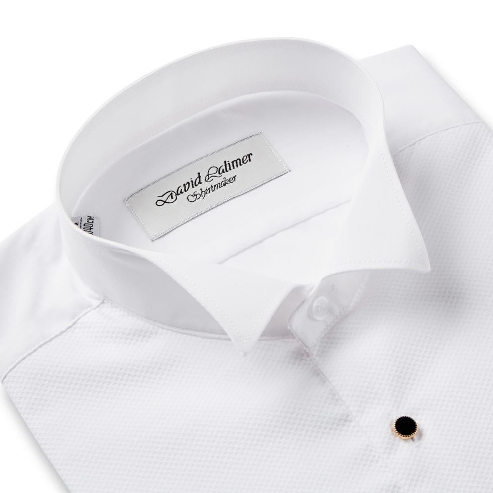 Marcella Front Dress Shirt with Studs in Wing Collar - House of Henderson