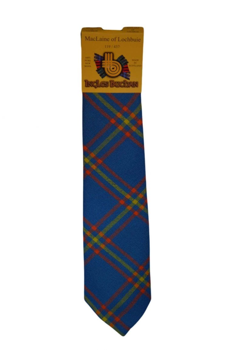 Men's Wool Tartan Tie - MacLaine Lochbuie Ancient - Blue