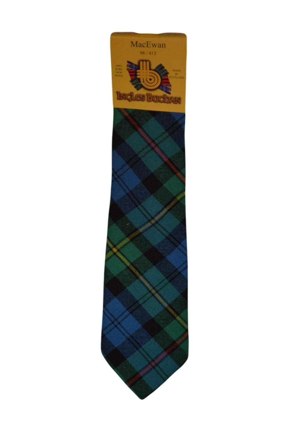 Men's Wool Tartan Tie - MacEwan Ancient - Blue