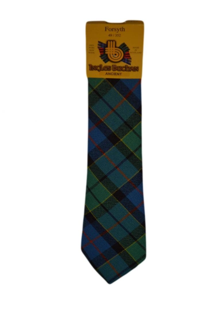 Men's Wool Tartan Tie - Forsyth Ancient - Green, Blue, Red