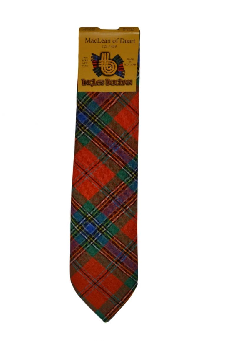 Men's Wool Tartan Tie - MacLean Duart Ancient - Orange