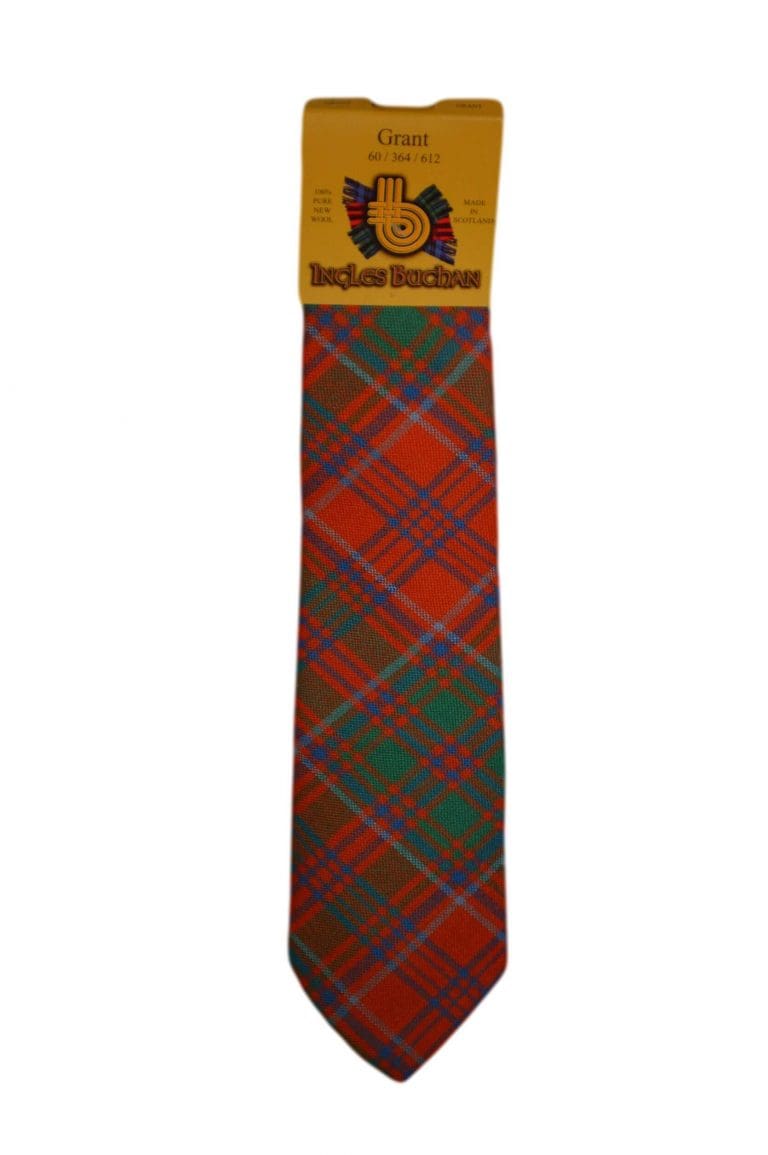 Men's Wool Tartan Tie - Grant Ancient - Orange