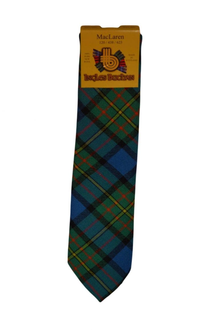 Men's Wool Tartan Tie - MacLaren Ancient - Green, Blue