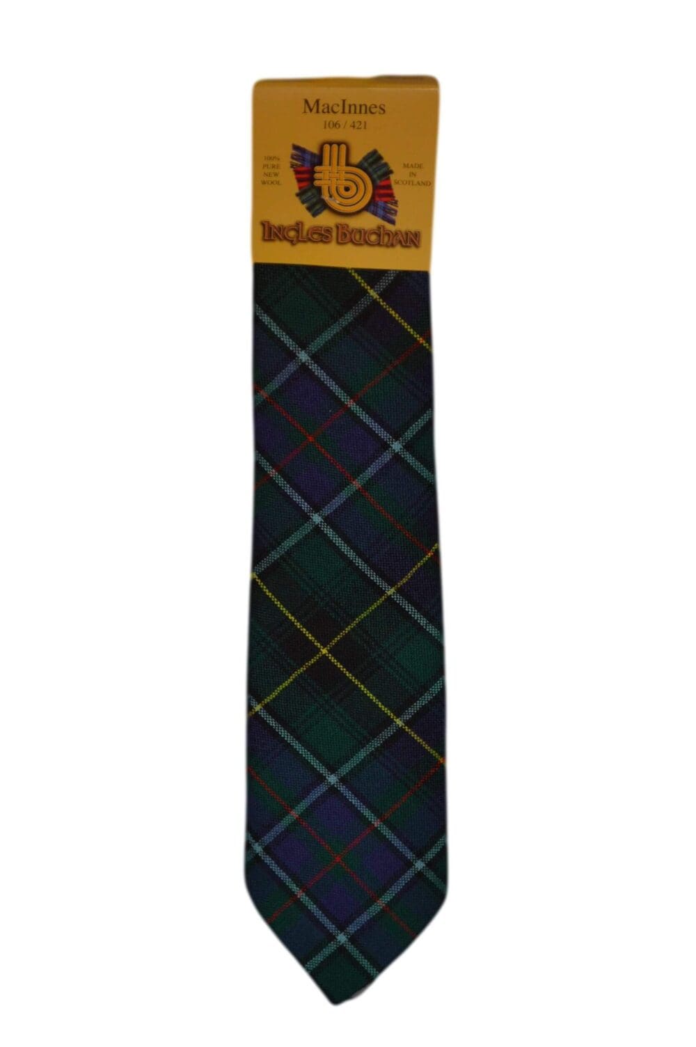 Men's Wool Tartan Tie - MacInnes Modern - Navy