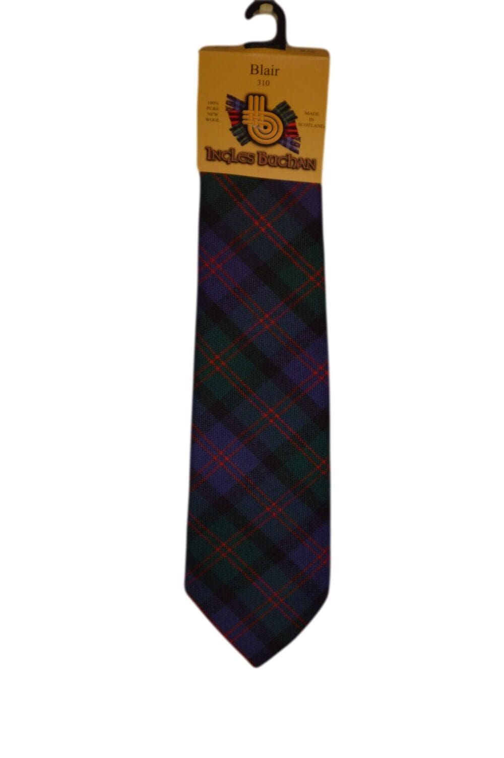 Men's Wool Tartan Tie - Blair Modern - Green, Blue, Red