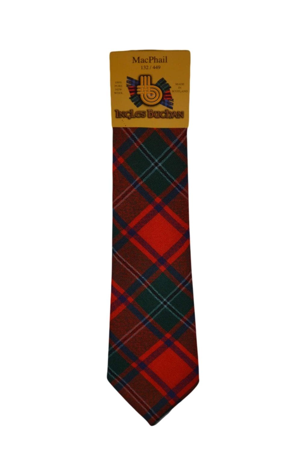 Men's Wool Tartan Tie - MacPhail Modern - Red