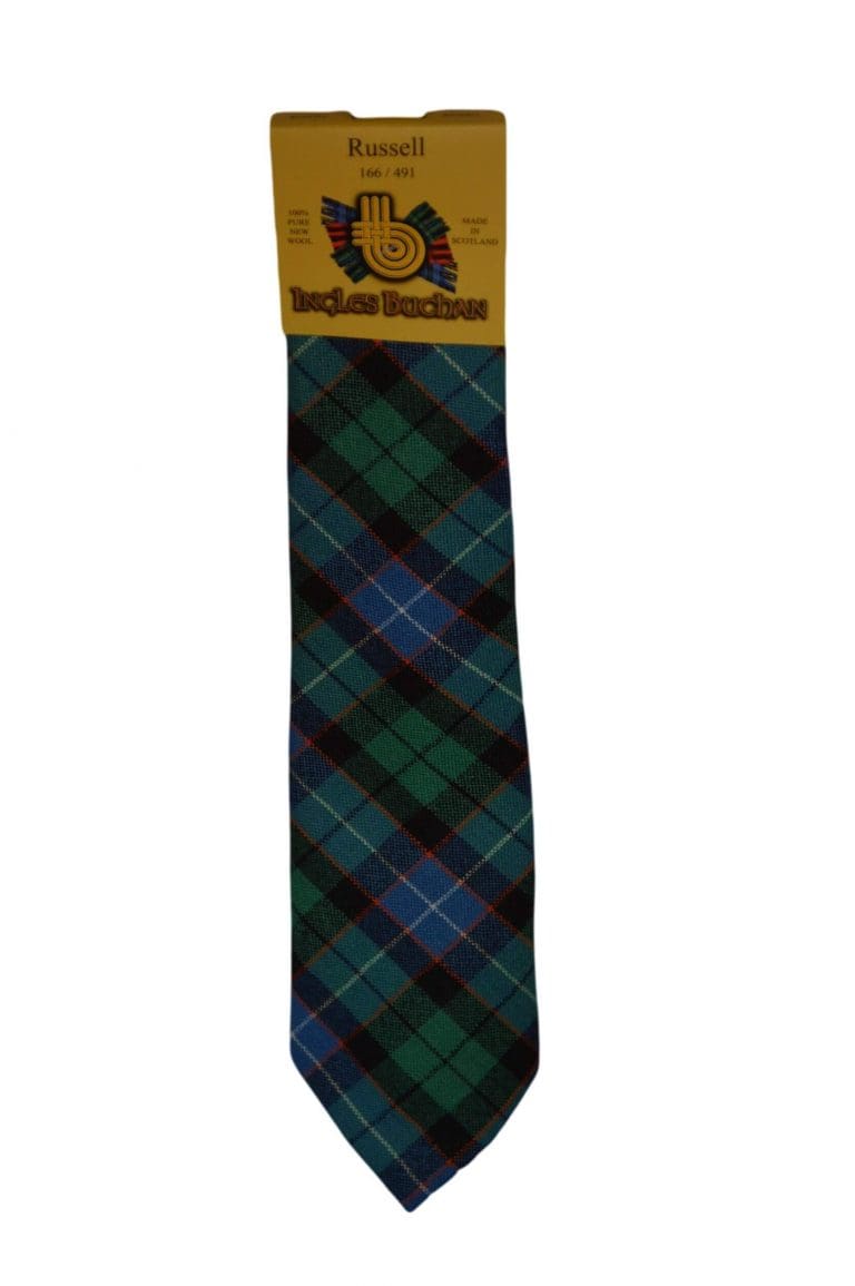 Men's Wool Tartan Tie - Russel Ancient - Green