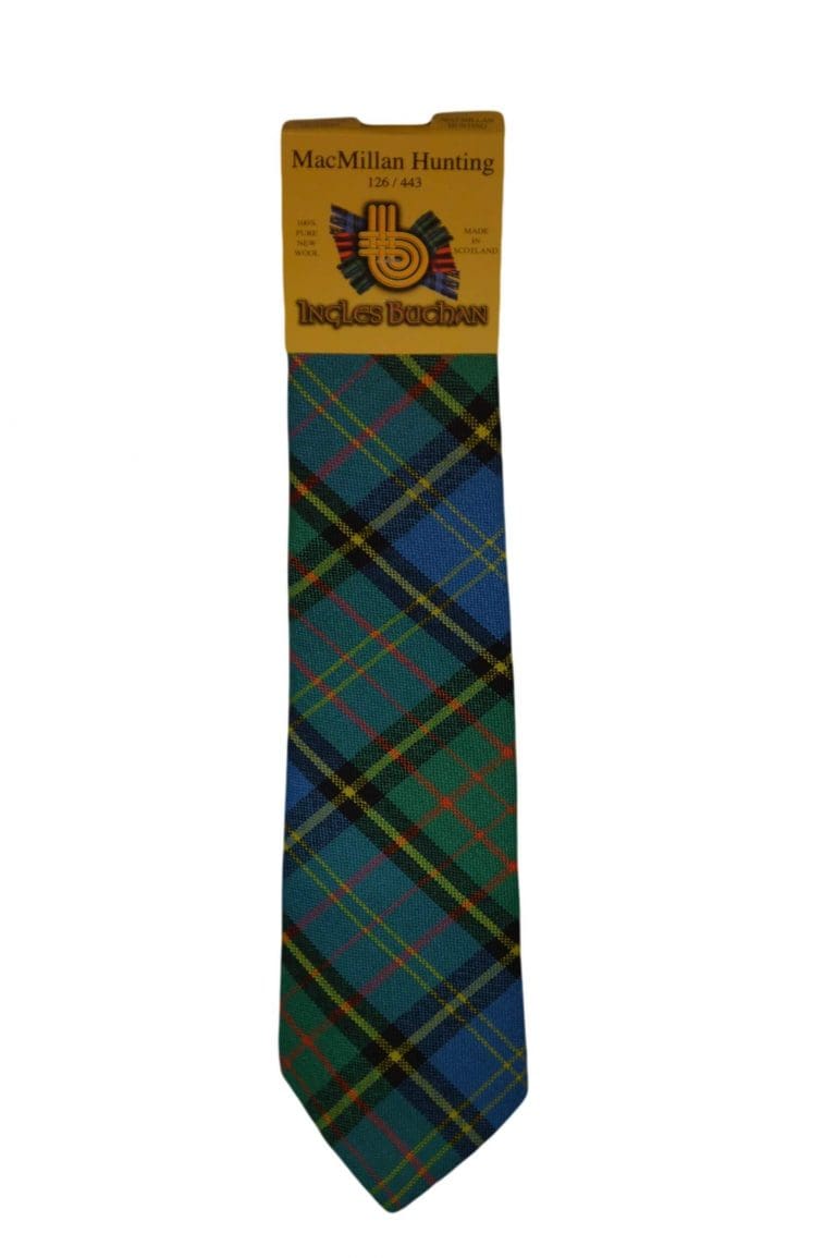 Men's Wool Tartan Tie - MacMillan Hunting Ancient - Green