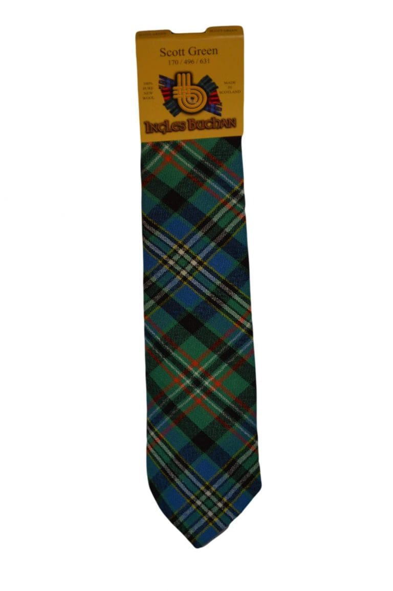 Men's Wool Tartan Tie - Scott Green Ancient