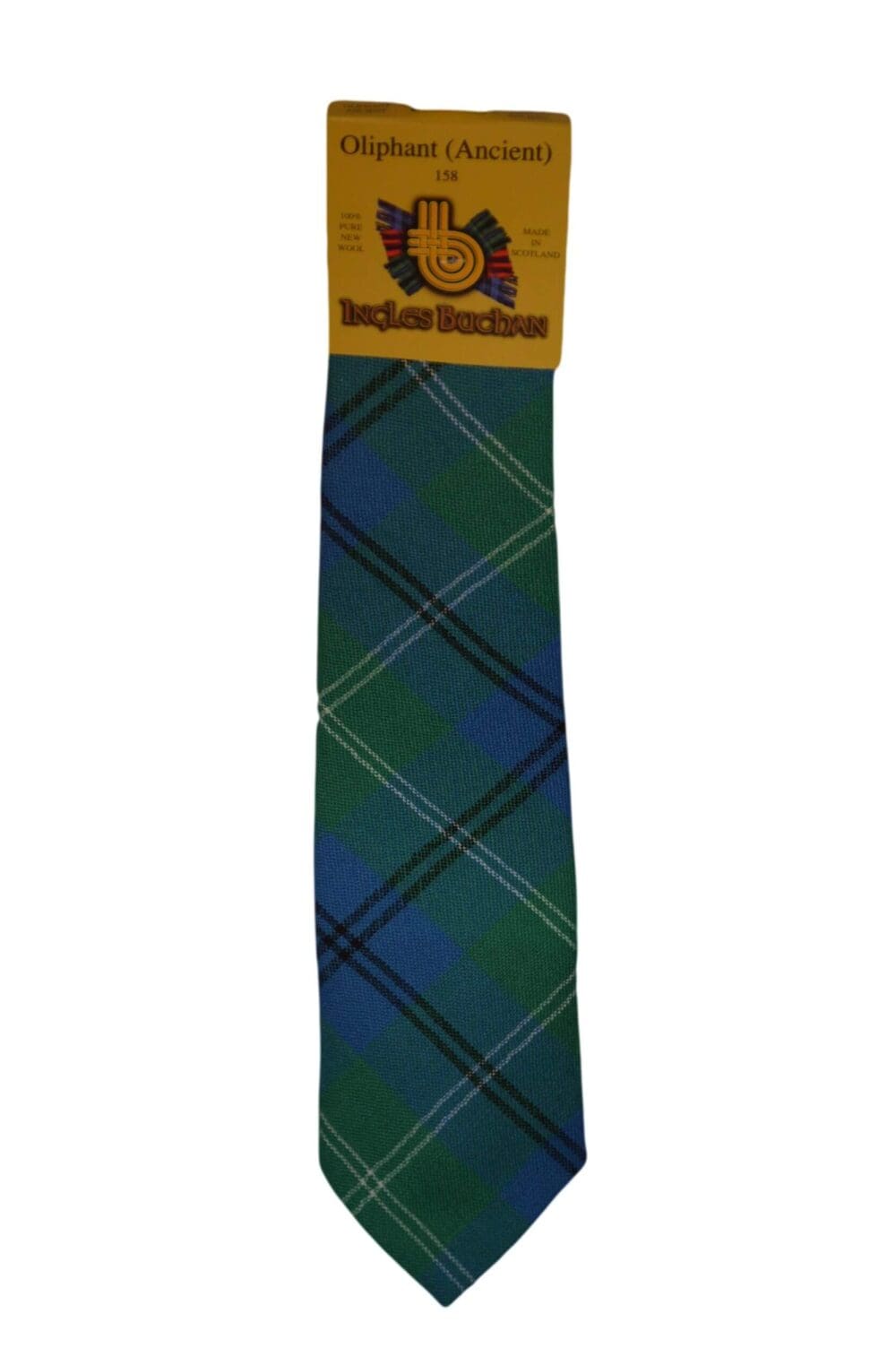 Men's Wool Tartan Tie - Oliphant Ancient - Green