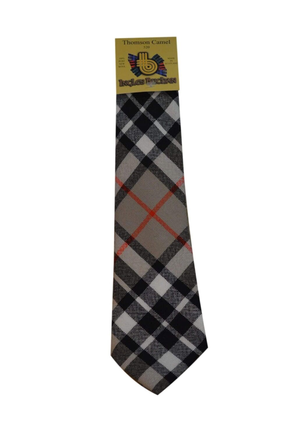 Men's Wool Tartan Tie - Thomson Camel Modern