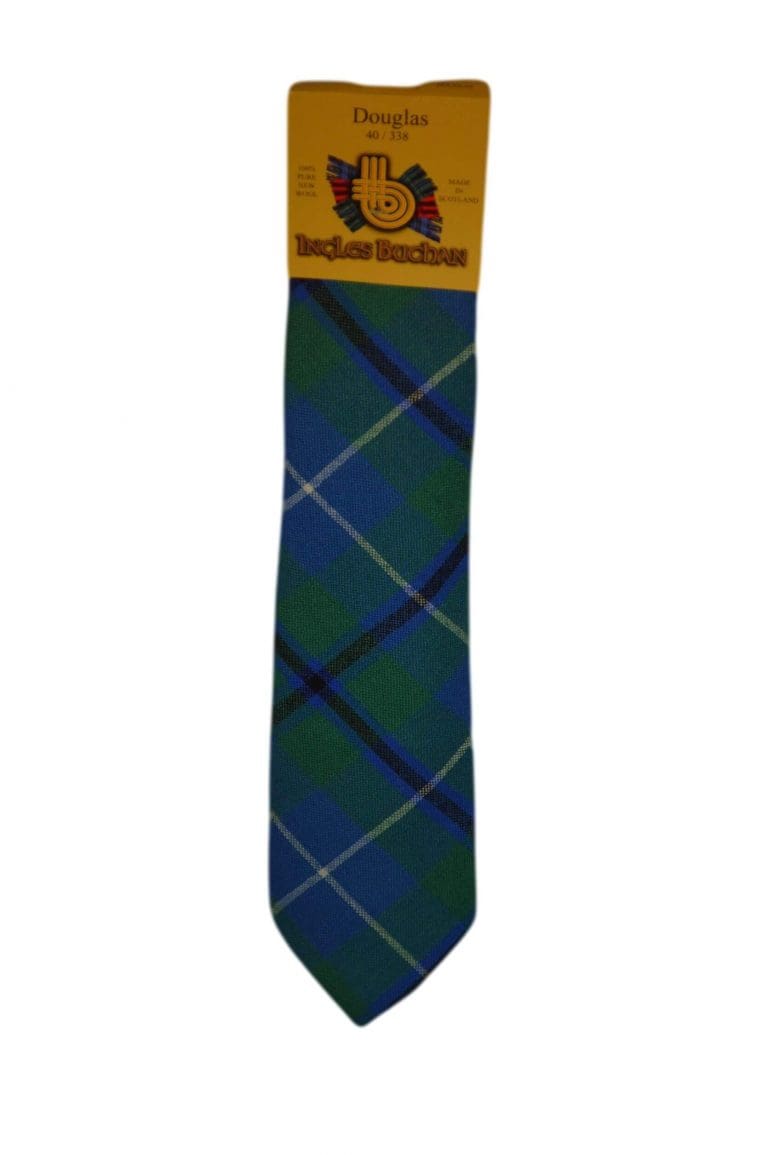 Men's Wool Tartan Tie - Douglas Ancient - Green, Blue