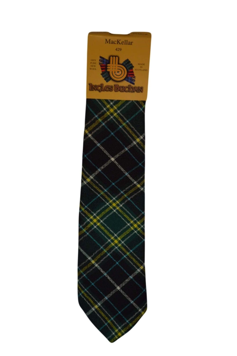 Men's Wool Tartan Tie - MacKellar Modern - Green, Black