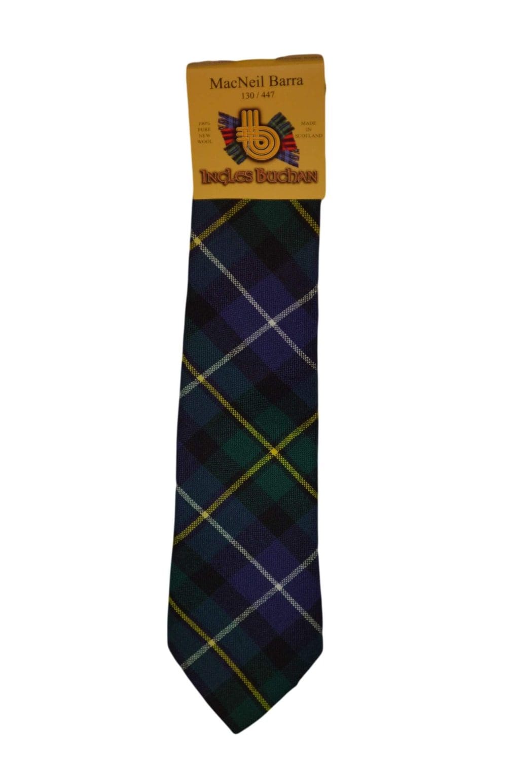 Men's Wool Tartan Tie - MacNeil Barra Modern - Green