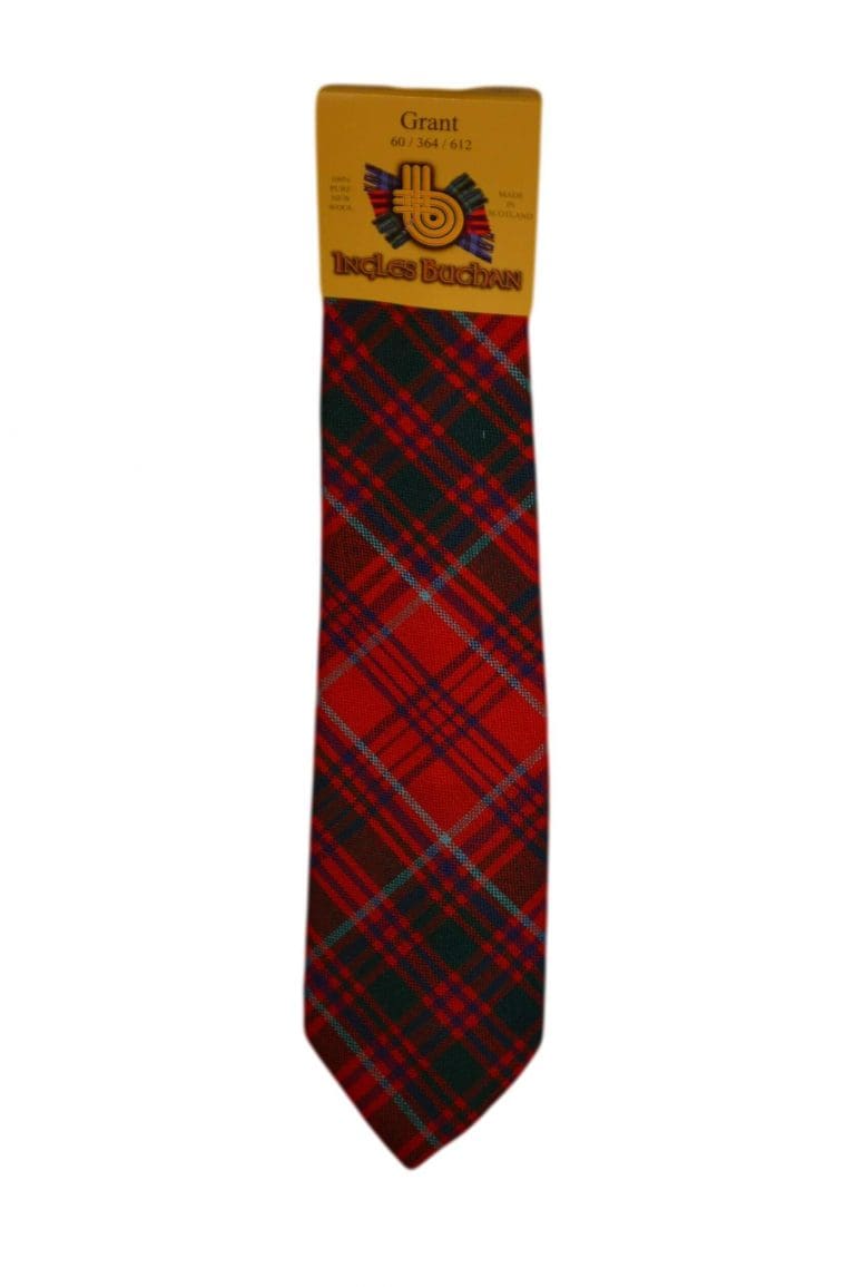 Men's Wool Tartan Tie - Grant Modern - Red