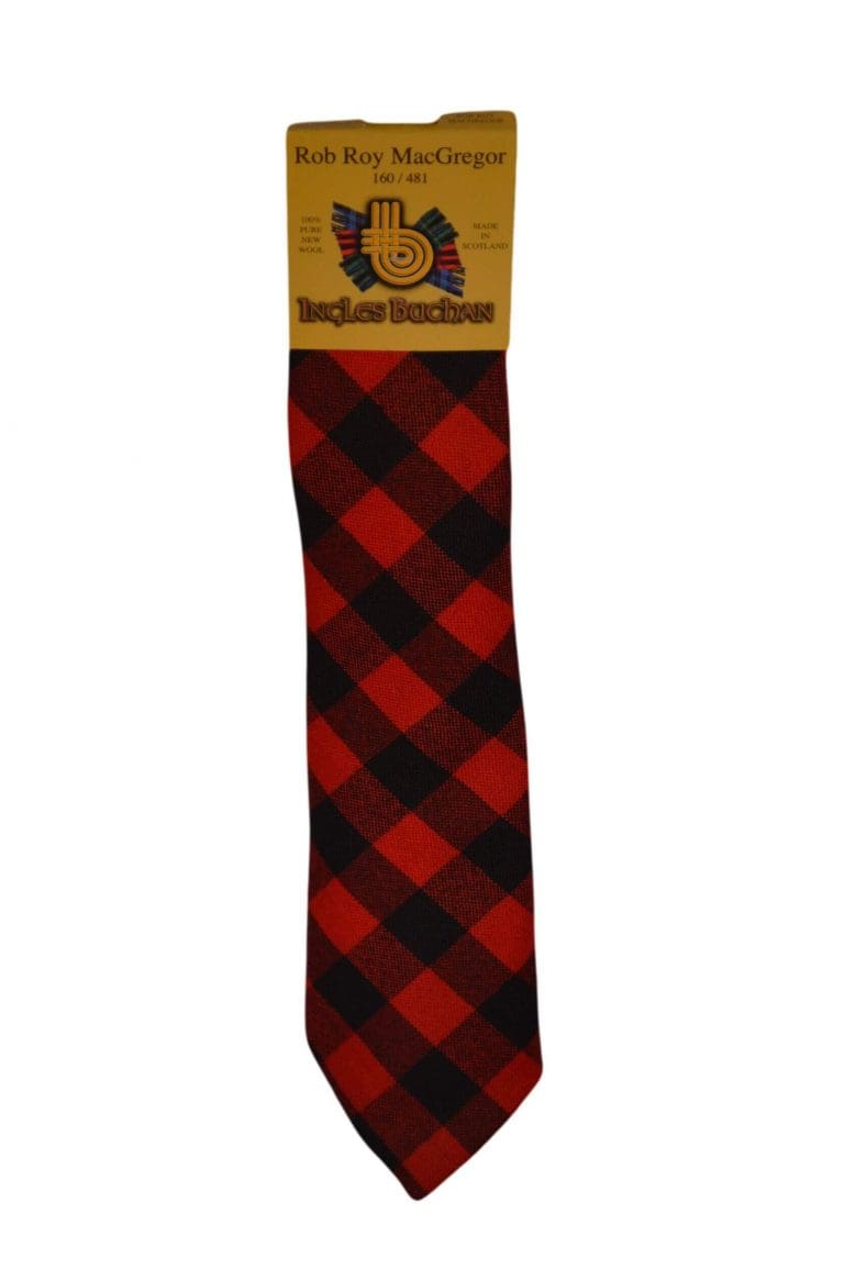 Men's Wool Tartan Tie - Rob Roy MacGregor Modern - Red