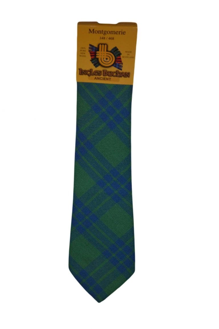 Men's Wool Tartan Tie - Montgomerie Ancient - Green