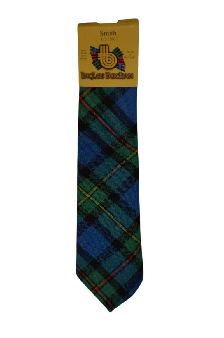 Men's Wool Tartan Tie - Smith Ancient - Blue