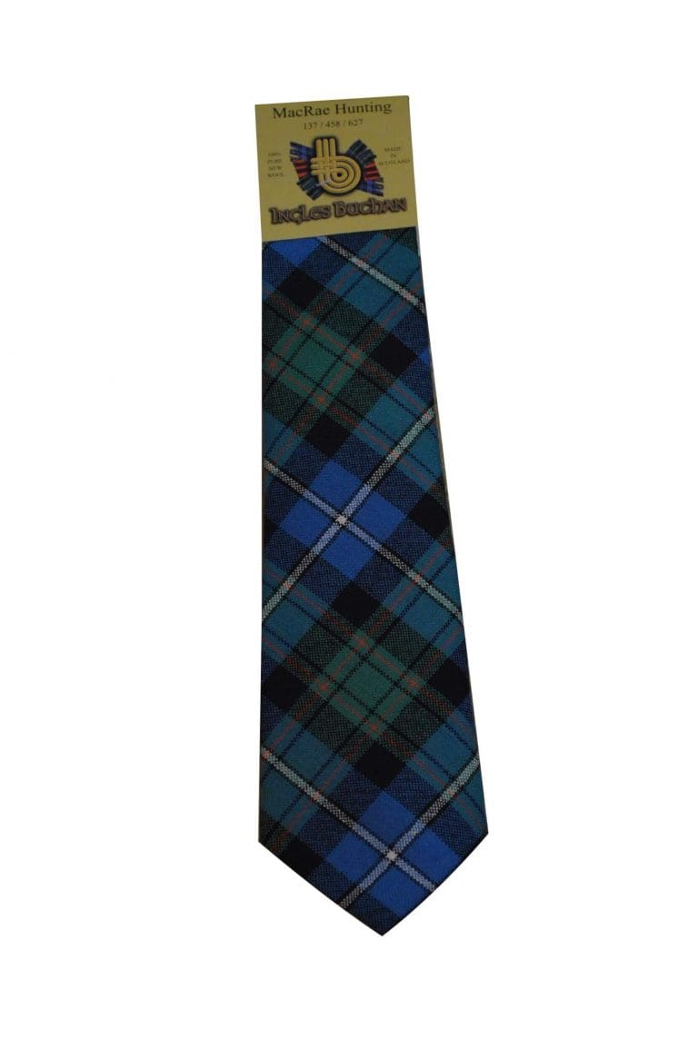 Men's Wool Tartan Tie - MacRae Hunting Ancient