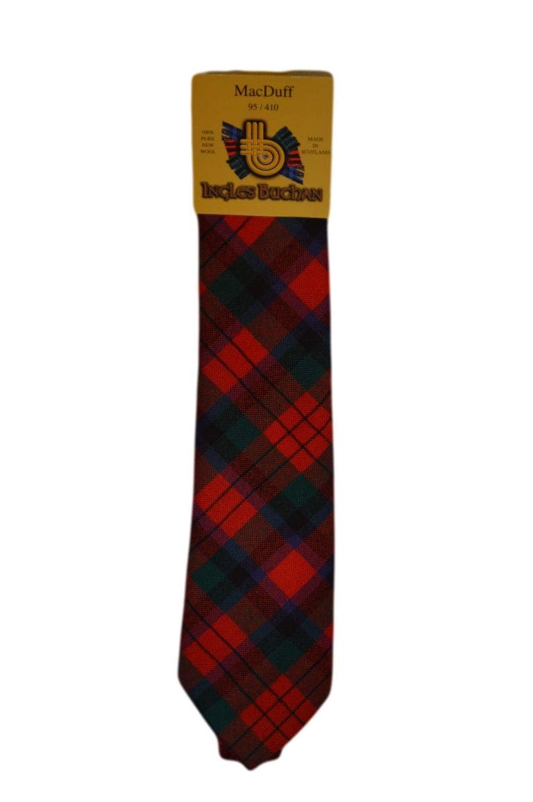 Men's Wool Tartan Tie - MacDuff Modern - Red