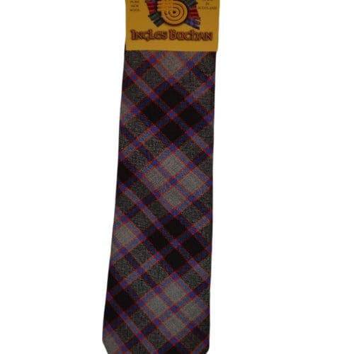 Men's Wool Tartan Tie - MacPherson Hunting Modern - Grey, Black