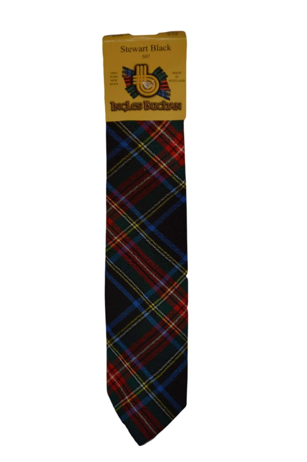 Men's Wool Tartan Tie - Black Stewart