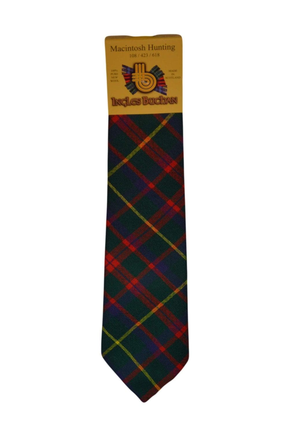 Men's Wool Tartan Tie - MacIntosh Hunting Modern - Navy