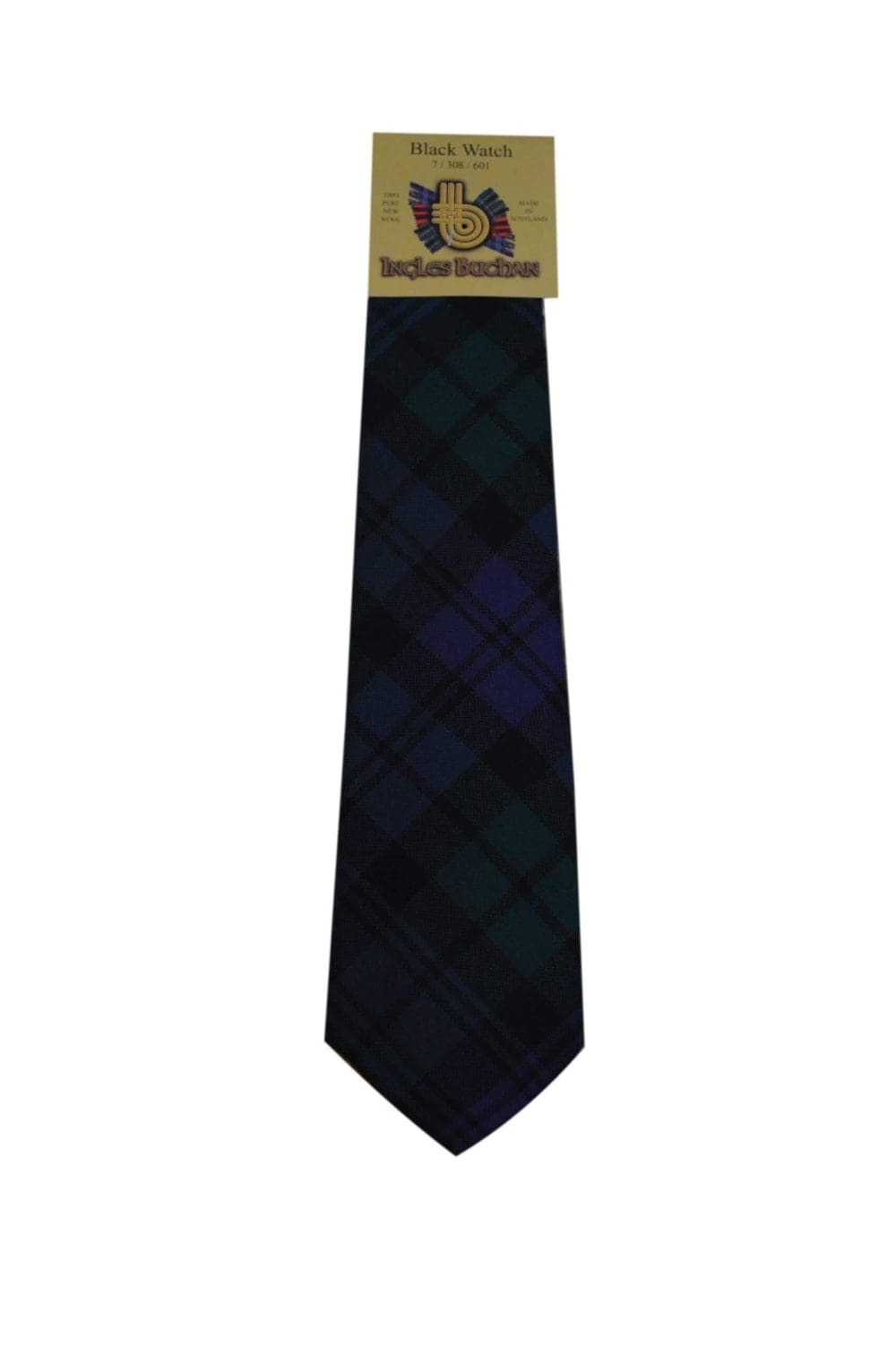 Men's Wool Tartan Tie - Black Watch Modern