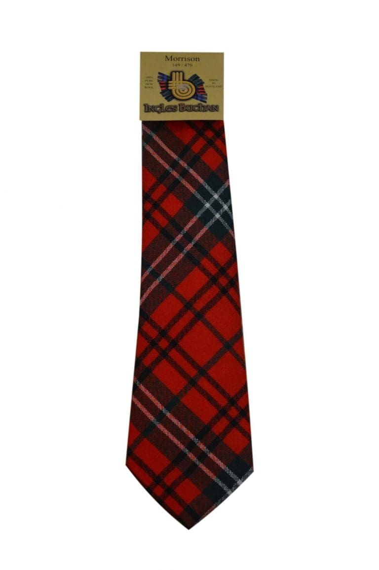 Men's Wool Tartan Tie - Morrison Red Modern