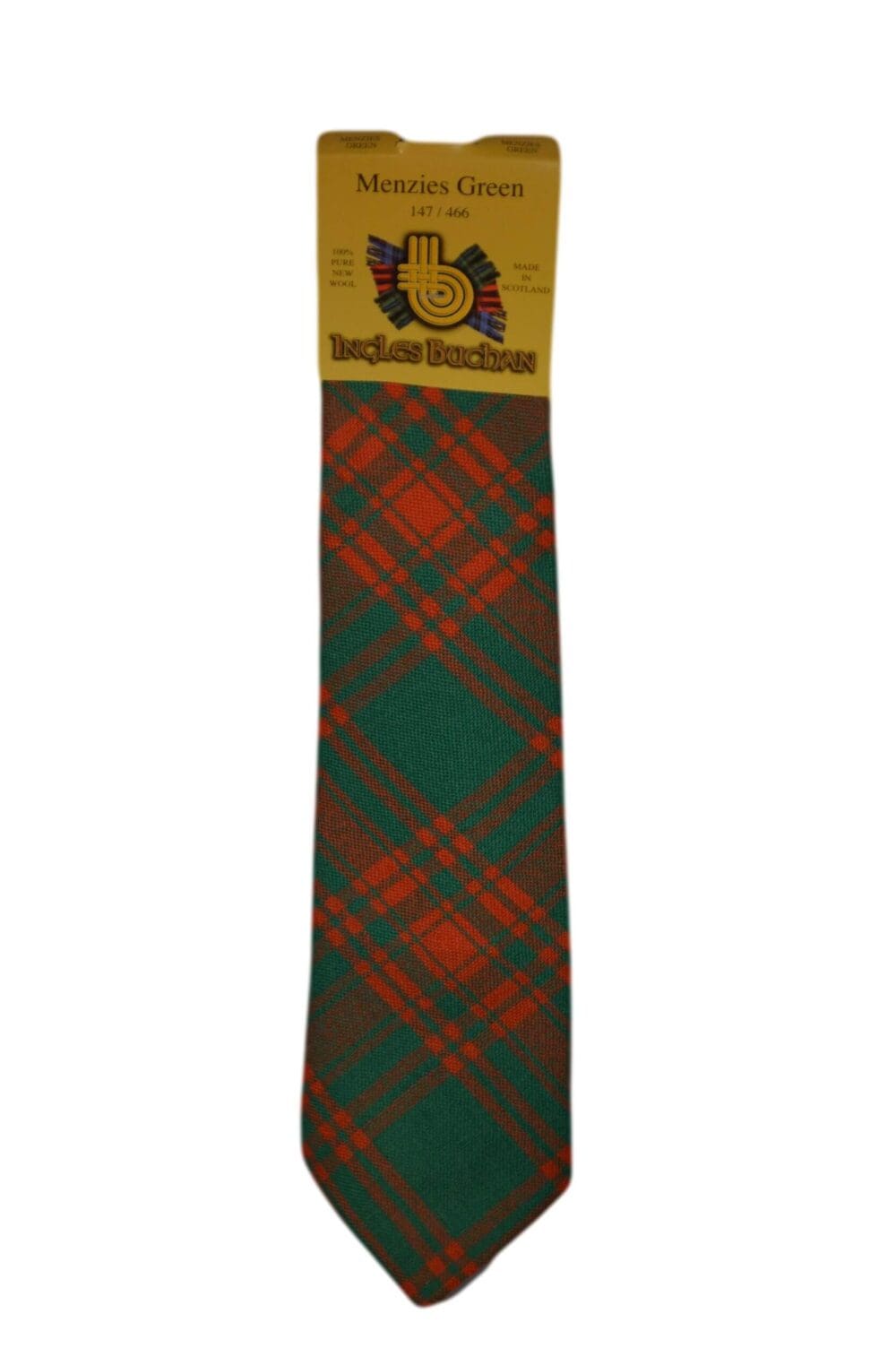 Men's Wool Tartan Tie - Menzies Green Ancient