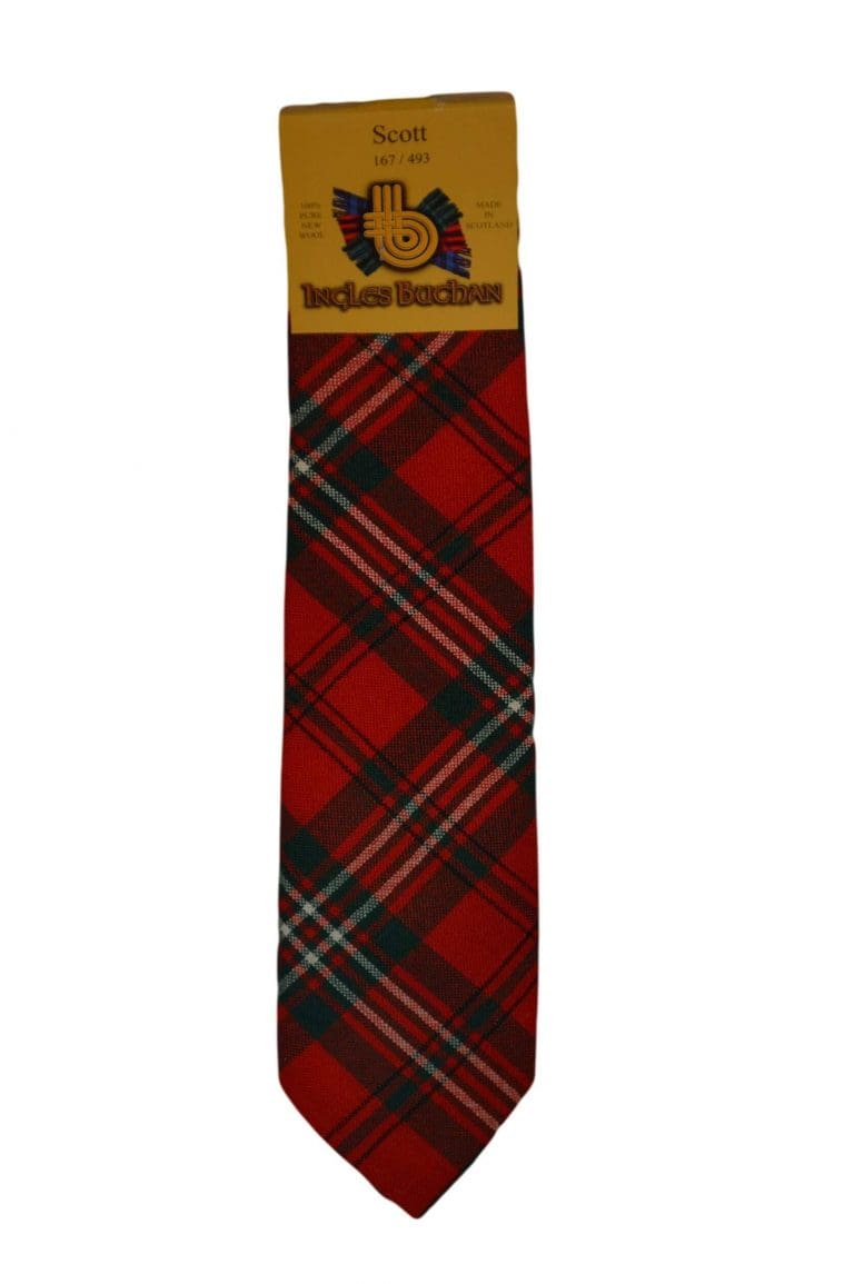 Men's Wool Tartan Tie - Scott Modern - Red