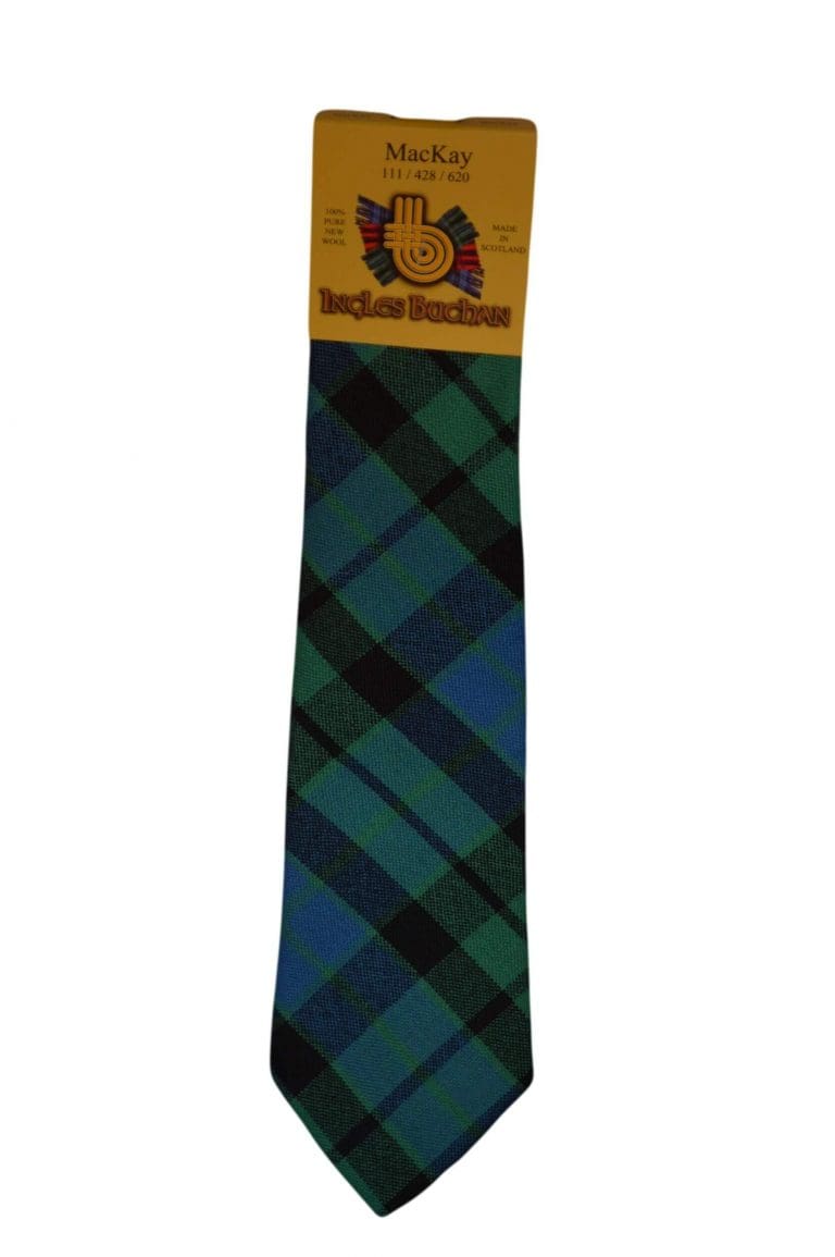 Men's Wool Tartan Tie - MacKay Ancient - Green