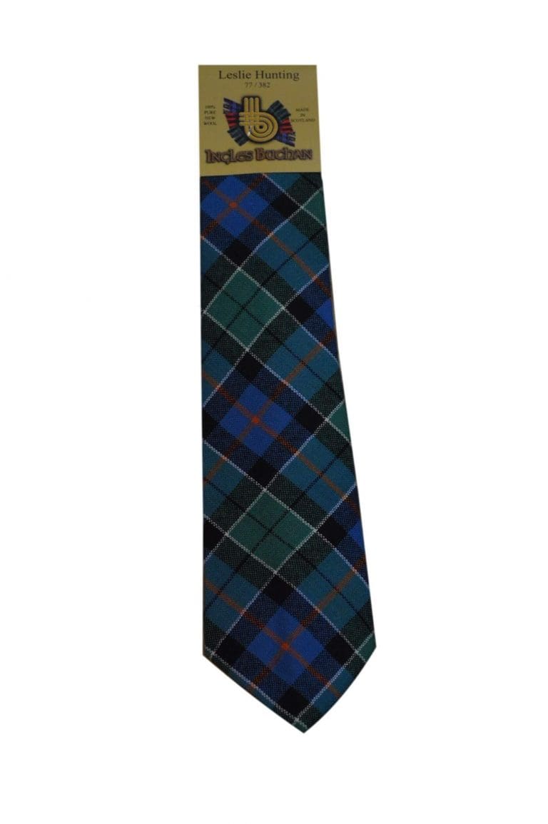 Men's Wool Tartan Tie - Leslie Hunting Ancient