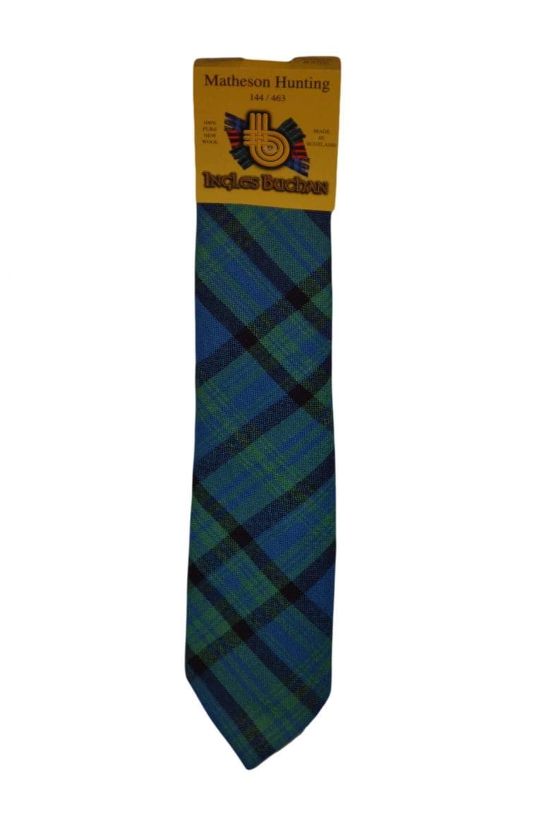 Men's Wool Tartan Tie - Matheson Hunting Ancient - Blue