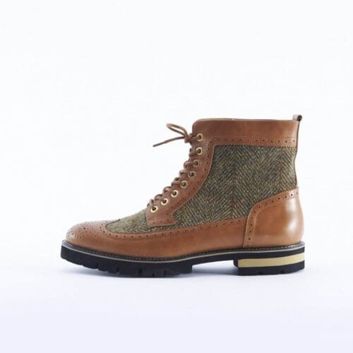 Harris Tweed Tan Boots