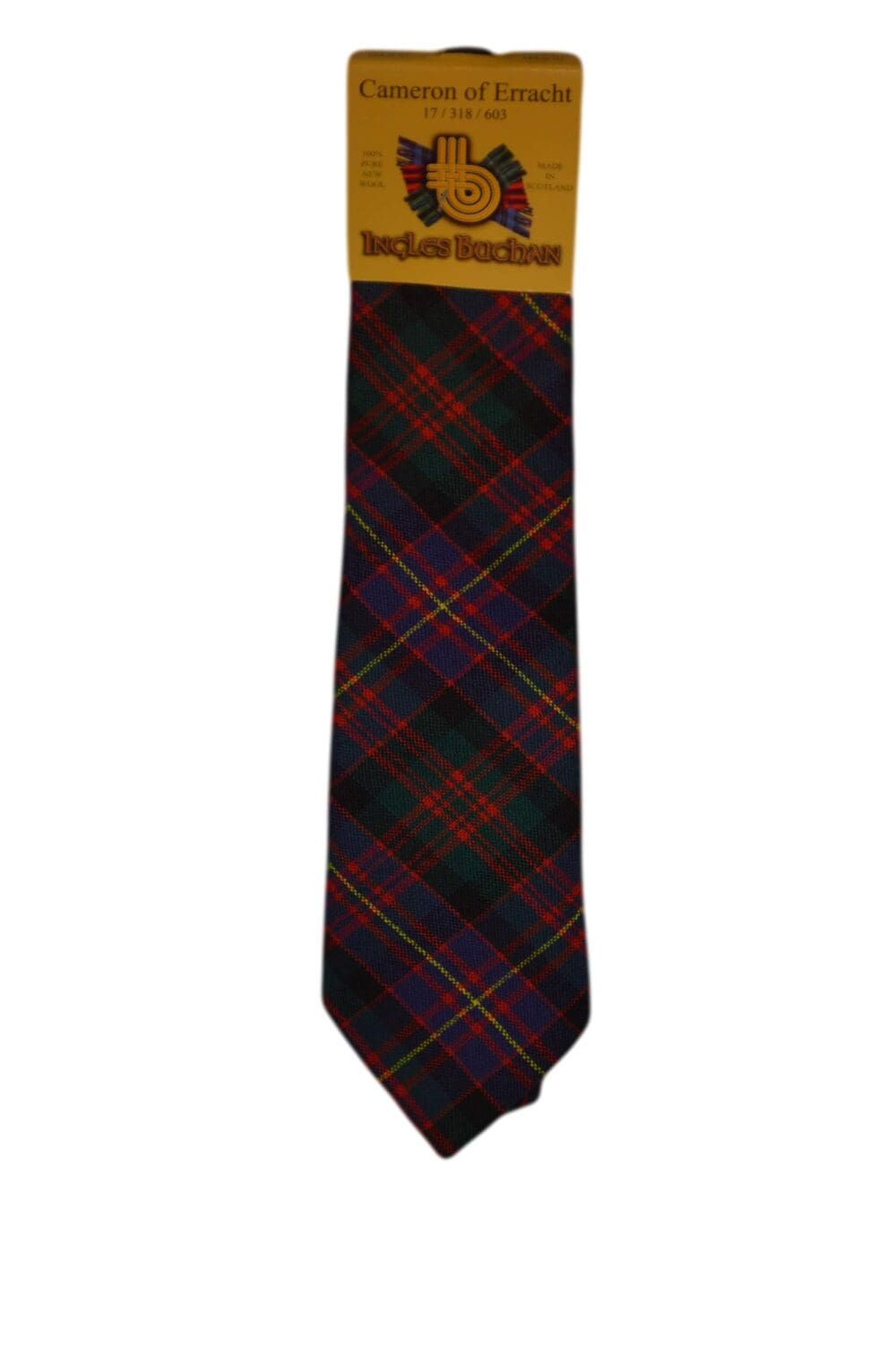 Men's Wool Tartan Tie - Cameron Erracht Modern - Red, Green, Blue