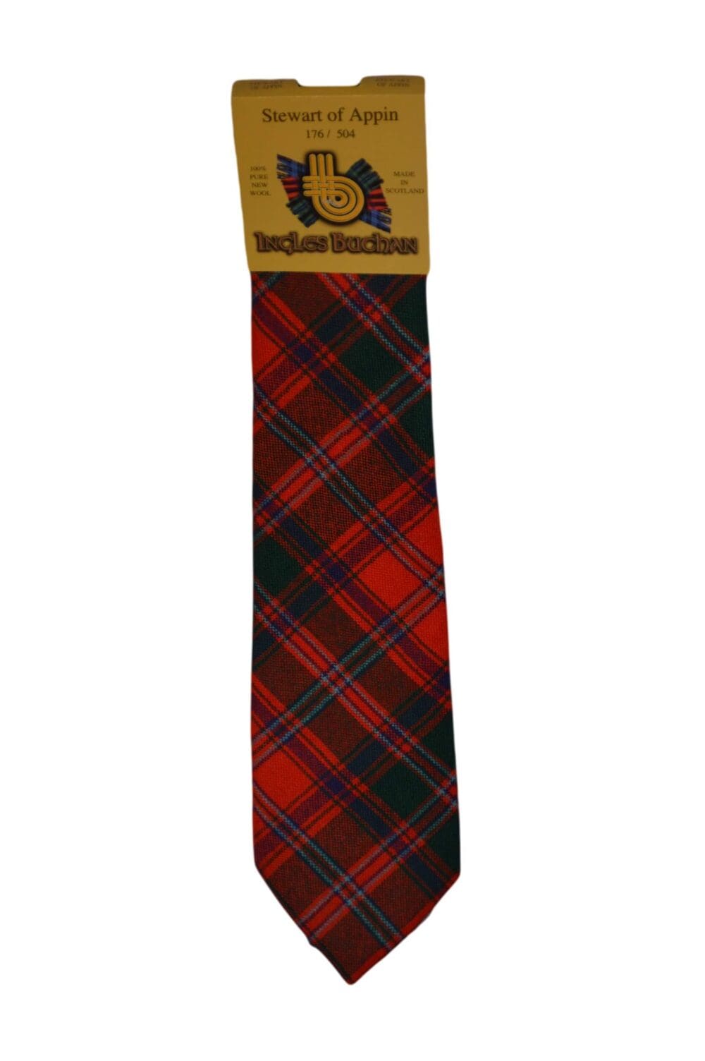 Men's Wool Tartan Tie - Stuart of Appin Modern - Red