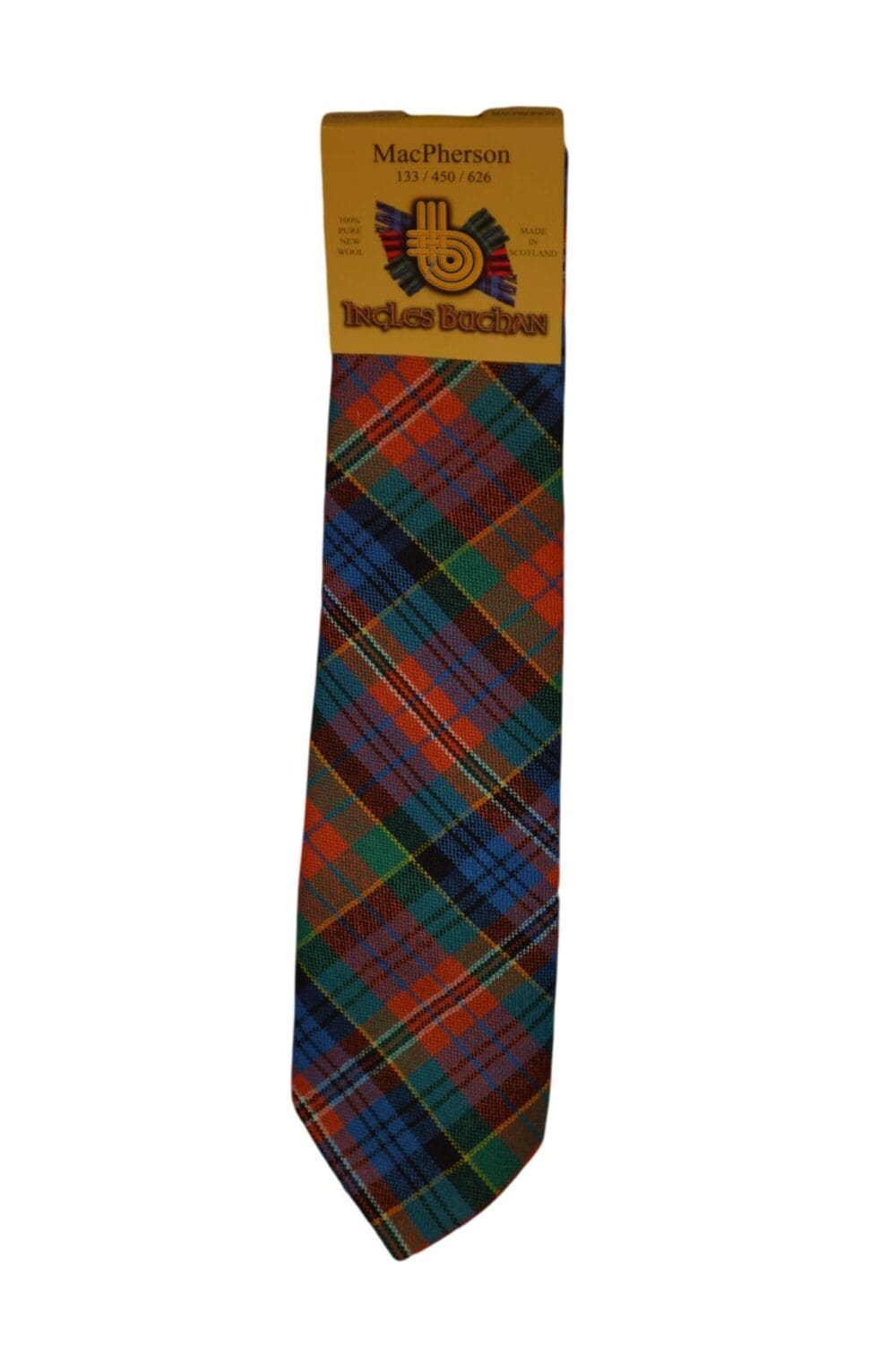 Men's Wool Tartan Tie - MacPherson Ancient - Orange