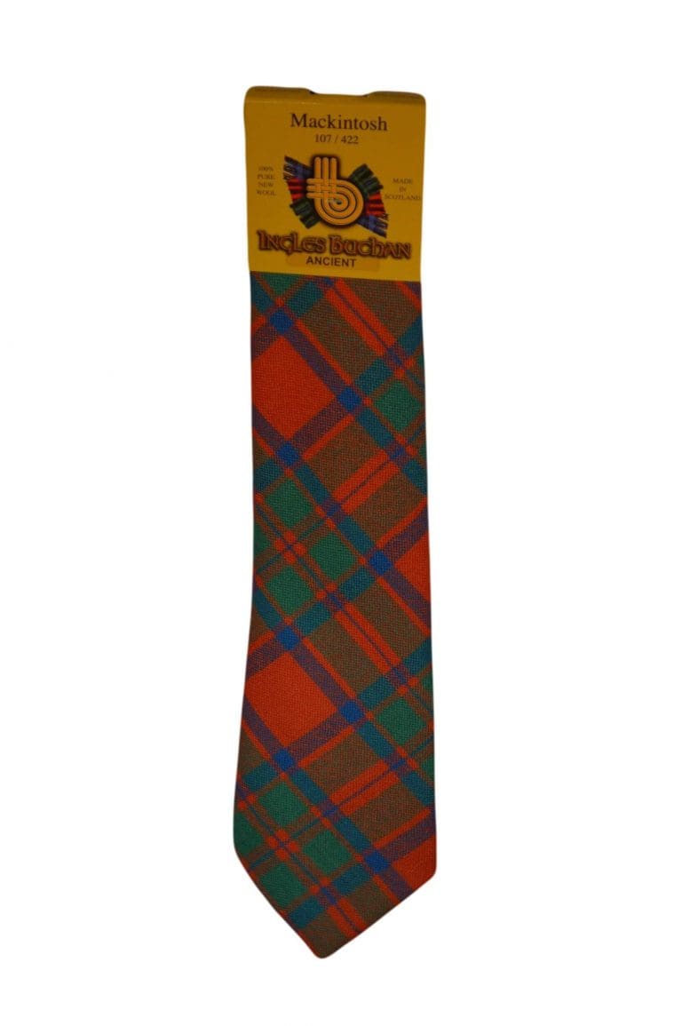 Men's Wool Tartan Tie - MacIntosh Ancient - Orange