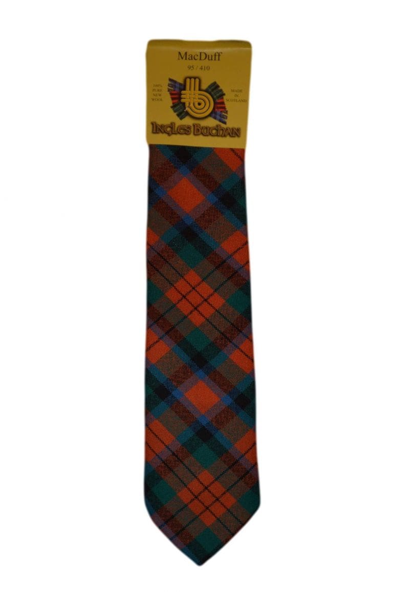 Men's Wool Tartan Tie - MacDuff Ancient - Orange