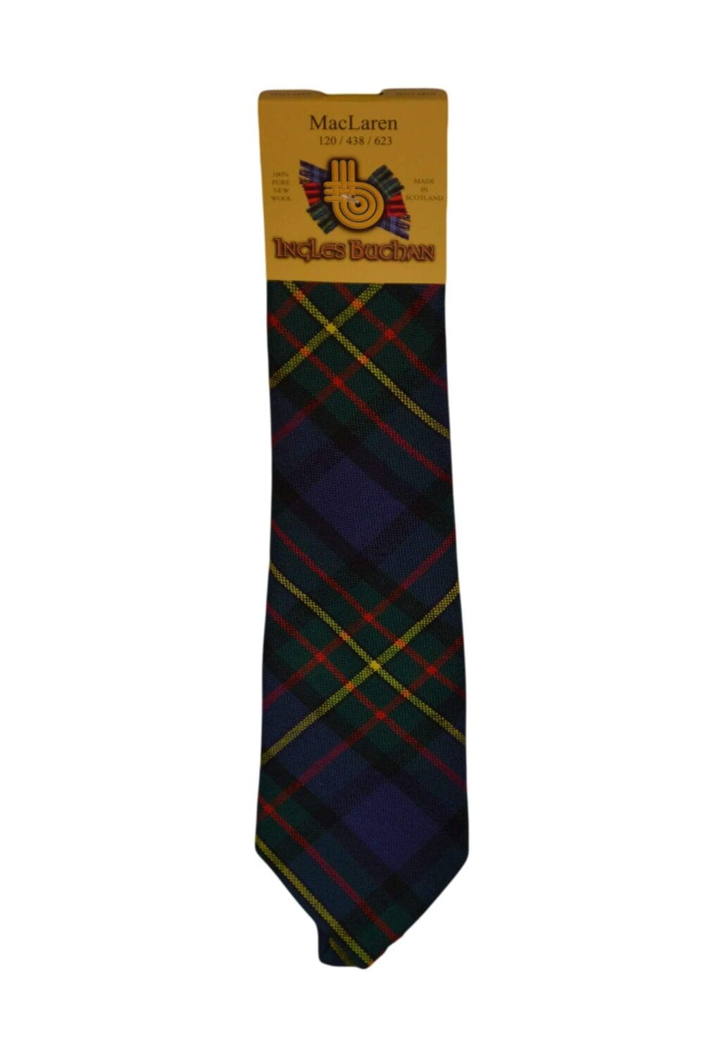 Men's Wool Tartan Tie - MacLaren Modern - Green, Navy