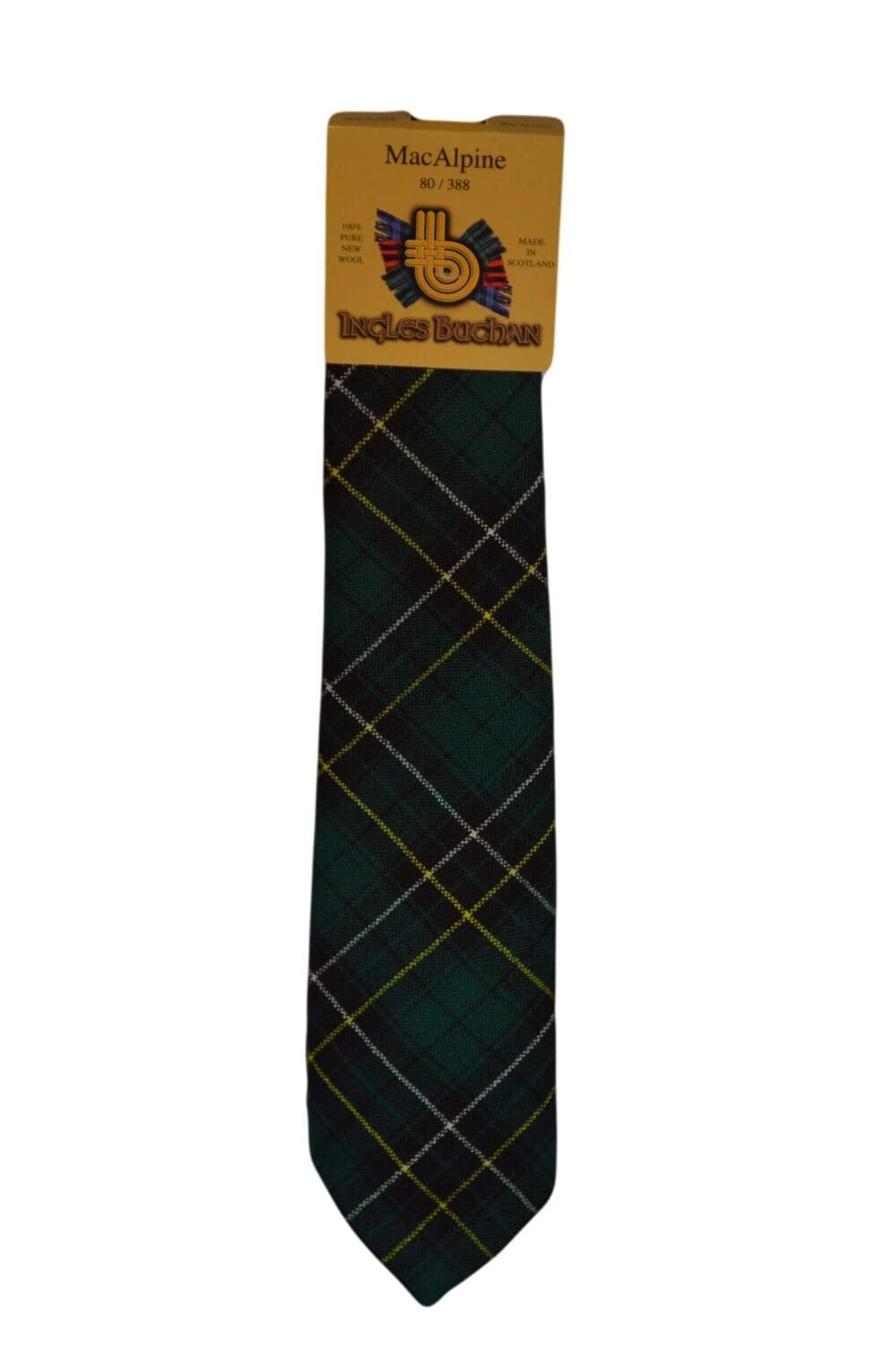 Men's Wool Tartan Tie - MacAlpine Modern - Green, Black