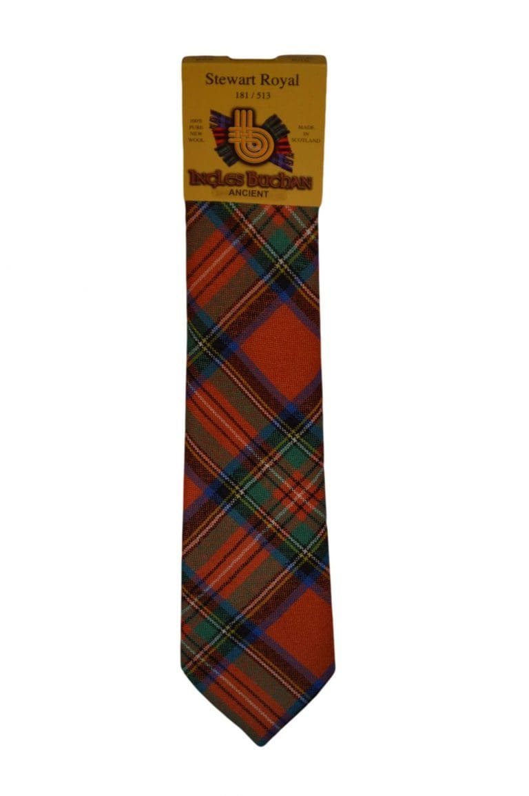 Men's Wool Tartan Tie - Royal Stewart - Red