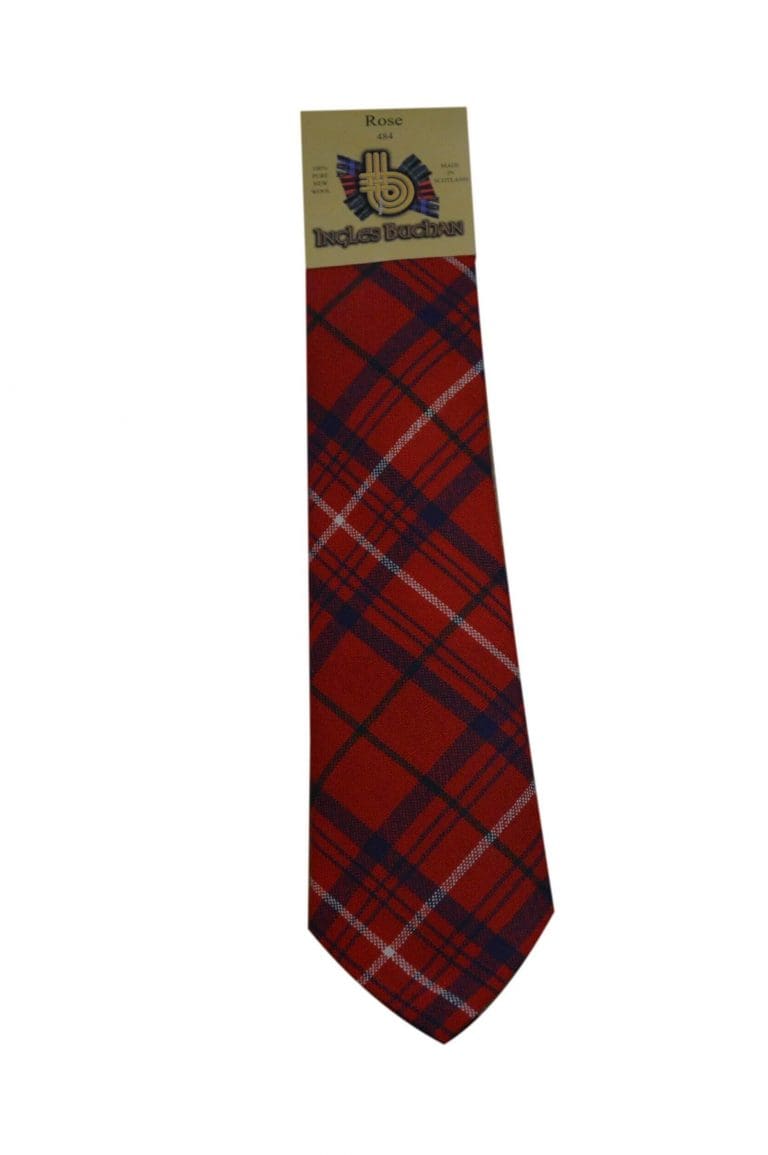 Men's Wool Tartan Tie - Rose Modern