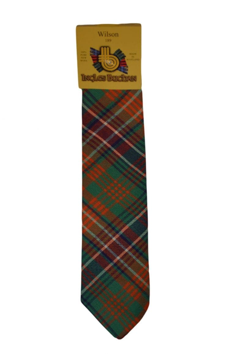 Men's Wool Tartan Tie - Wilson Ancient - Orange