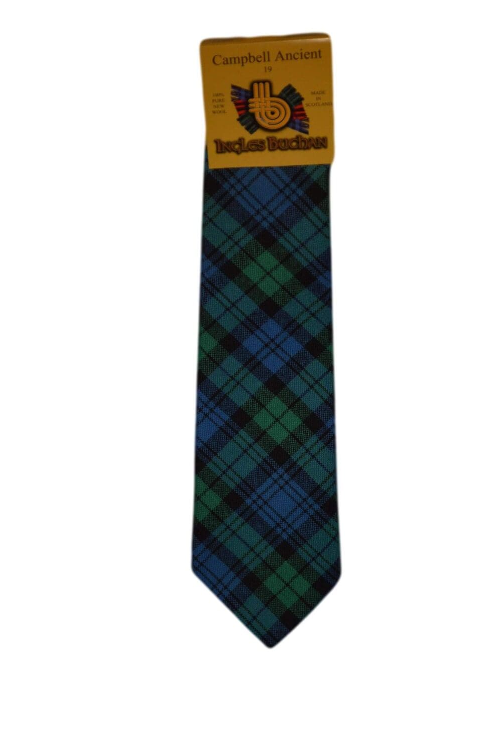 Men's Wool Tartan Tie - Campbell Ancient - Blue, Green