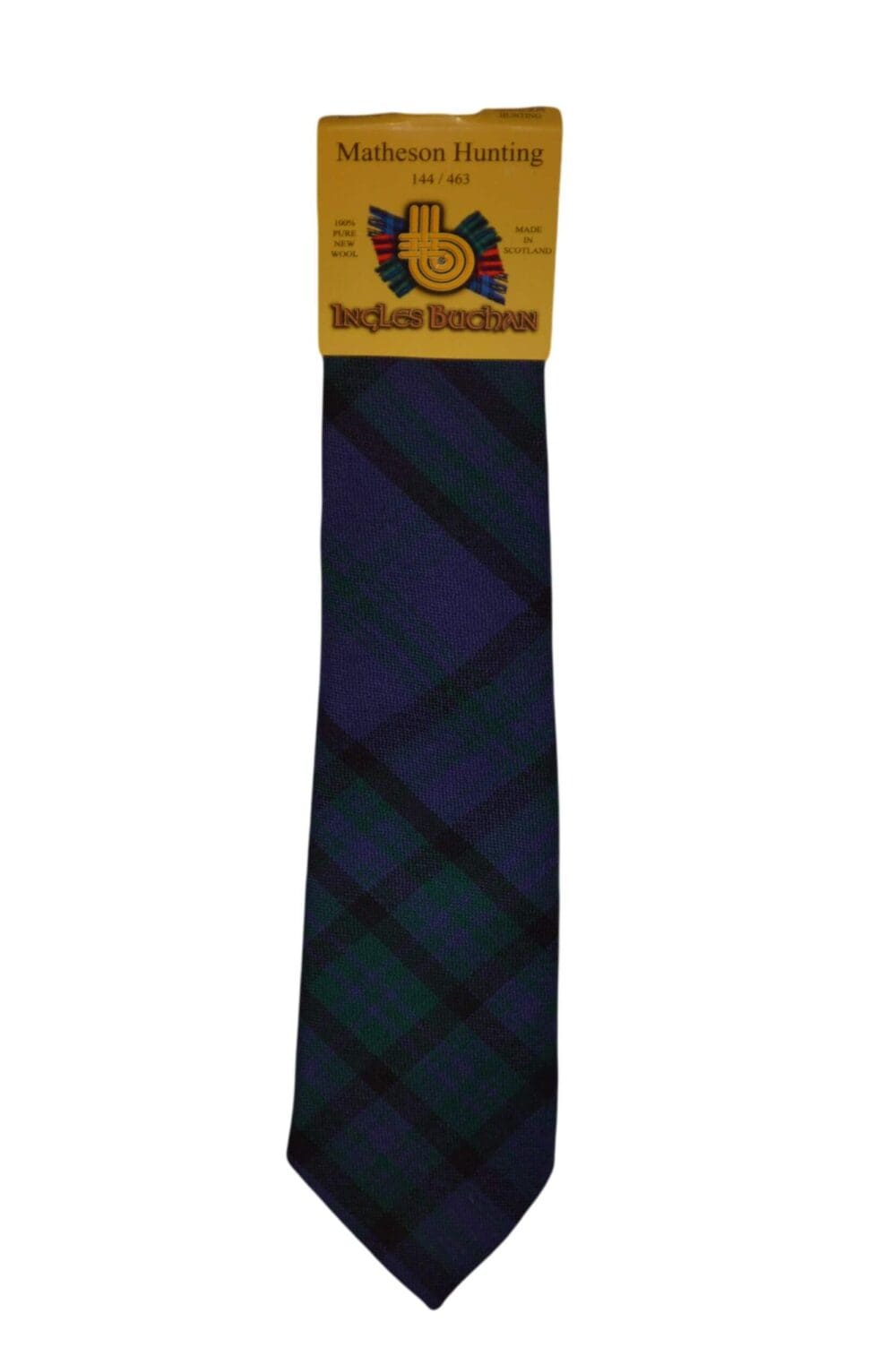 Men's Wool Tartan Tie - Matheson Hunting Modern - Navy