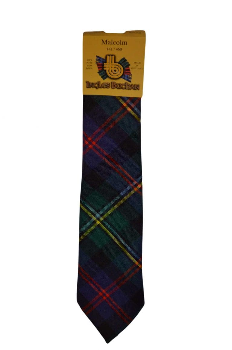 Men's Wool Tartan Tie - Malcolm Modern - Green, Navy