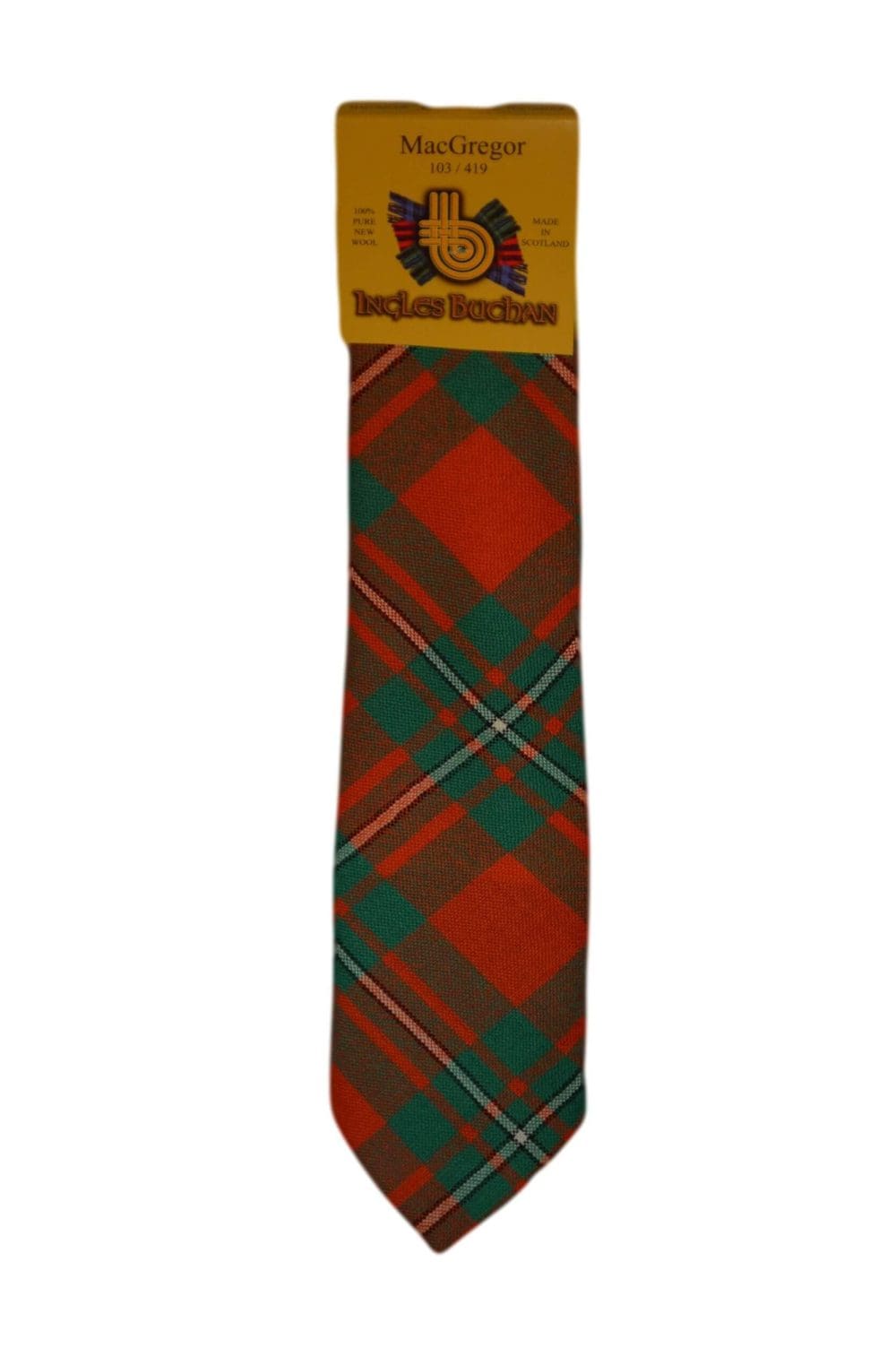 Men's Wool Tartan Tie - MacGregor Ancient - Orange