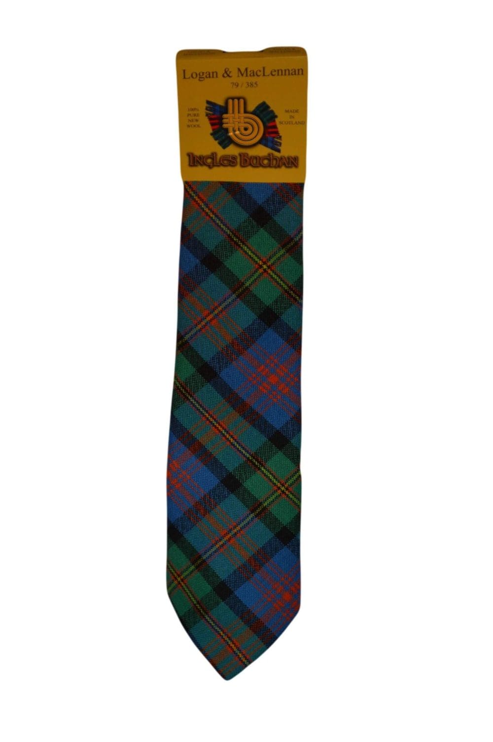 Men's Wool Tartan Tie - Logan & MacLennan Ancient - Green, Blue, Red